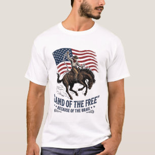 Patriots Cowboy Land Der Freien Westen Hemd De T-Shirt