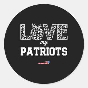 Patriots-Logo-Liebe meines Teams Runder Aufkleber