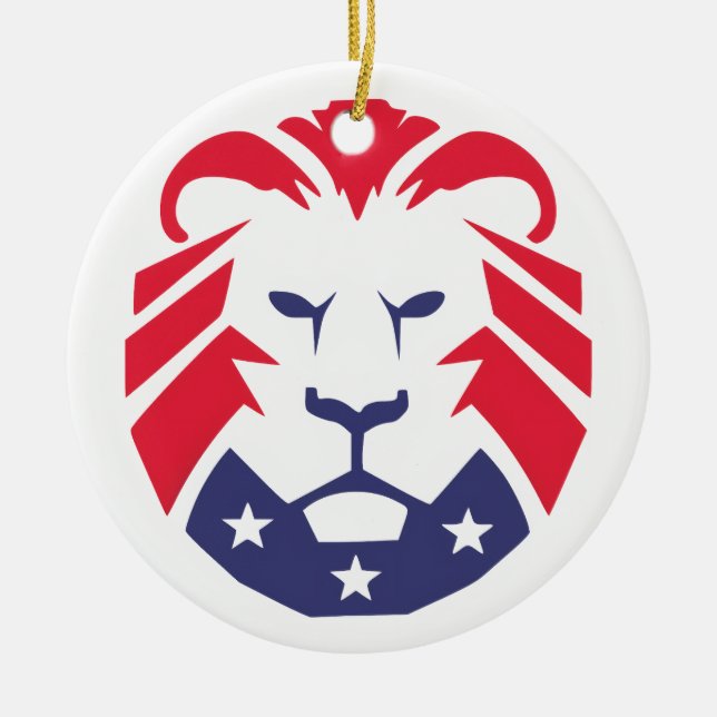 Patriots-Löwe Keramik Ornament (Vorne)