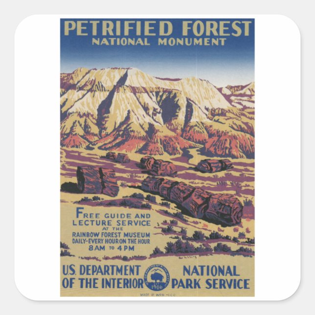 Patrizierwald - Vintage Travel Quadratischer Aufkleber (Vorderseite)