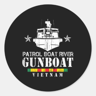 Patrol Boat River Gunboat Vietnam Veteran Runder Aufkleber