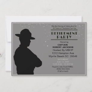 Patrol Retirement Party für Schwarz und Grau Einladung