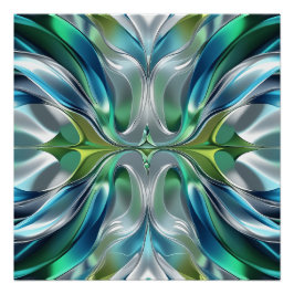 Patrón abstracto de ondas de Agua Poster