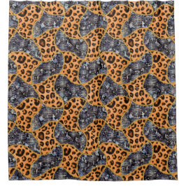 Patrón animal print con leopardo duschvorhang