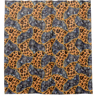 Patrón animal print con leopardo  duschvorhang