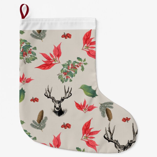 Patrón botánico de Navidad Großer Weihnachtsstrumpf (Vorderseite)