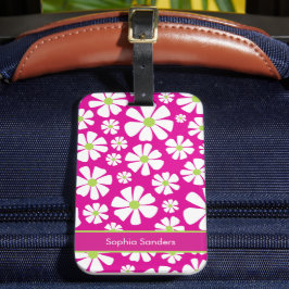 Patron de Flores Blancas Primaveral Gepäckanhänger