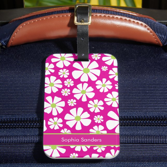 Patron de Flores Blancas Primaveral Gepäckanhänger (Vorderseite Insitu 2)