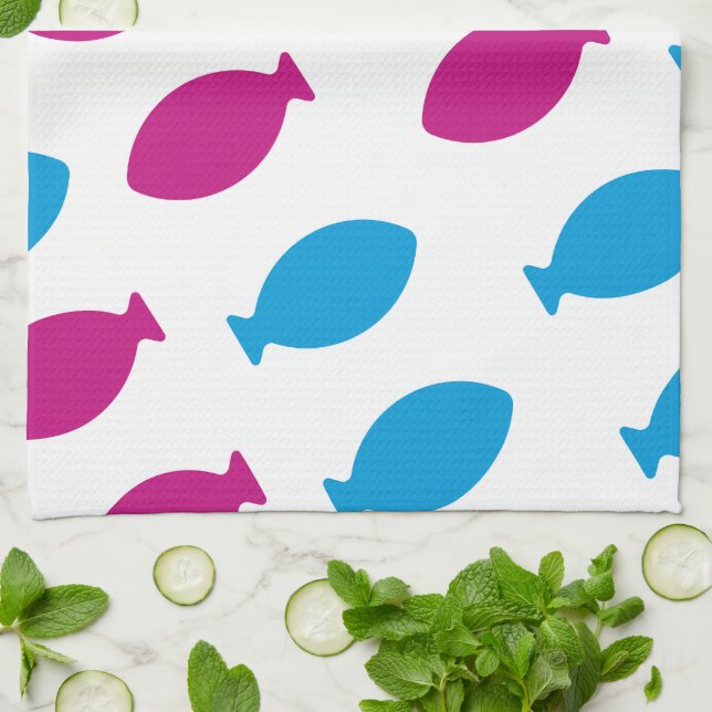 Patrón de peces de colores geschirrtuch (Gefaltet)