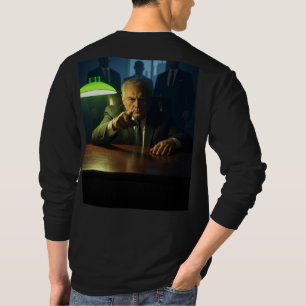 Patron homme noir à manches longues T-shirt dos