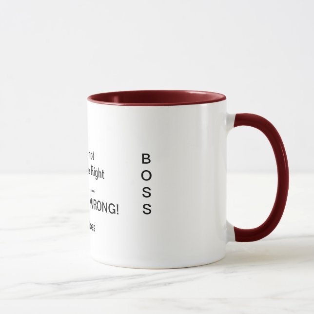 Patron "je ne suis jamais" tasse fausse. (Droite)