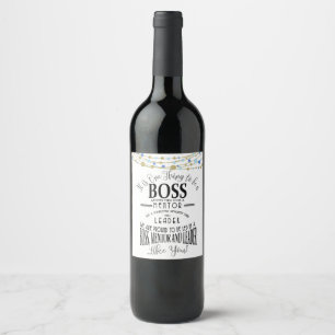 Patron merci Appréciation Cadeau Vin étiquette