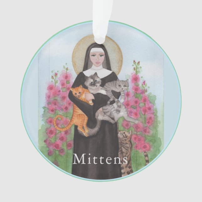 Patron St. of Cats Rear View Mirror Memorial Ornament (Vorderseite)
