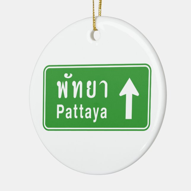 Pattaya Ahead ⚠ Thai Highway Traffic ⚠ Keramikornament (Links)