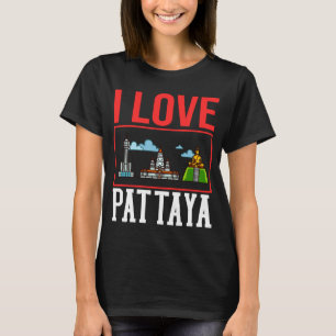 Pattaya Thailand City Skyline Karte T-Shirt
