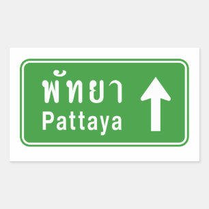 Pattaya voran ⚠ thailändisches rechteckiger aufkleber