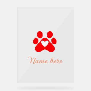 Patte de chien cœur rouge animal familier ajouter