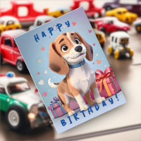 Patte joueur carte d'anniversaire de chiot Beagle