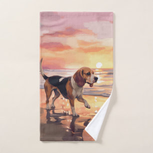 Patte Sableuse Chien Beagle sur la Plage au Couche