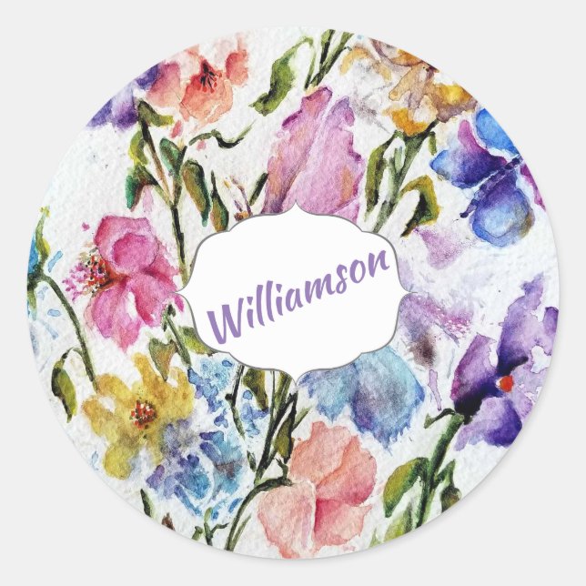 PATTER FÜR WUNSCH-SCHALTFLÄDEN UND BLUME RUNDER AUFKLEBER (Vorderseite)