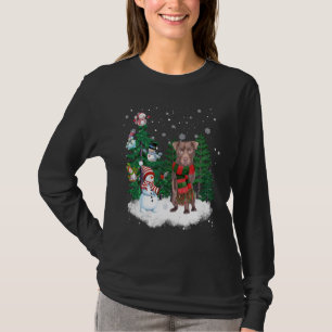 Patterdale Terrier Dog Christmas Snowman Weihnacht T-Shirt