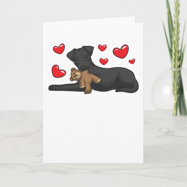 Patterdale Terrier Hund mit ausgestopften Tieren Karte (Vorderseite)