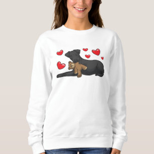 Patterdale Terrier Hund mit ausgestopften Tieren Sweatshirt