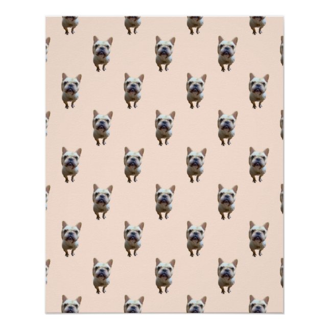 pattern_1_french bulldog_1 glänzendes Poster (Vorderseite)