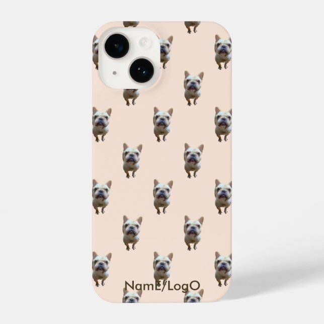 pattern_1_french bulldog_1 iPhone case 14 Hülle (Rückseite)