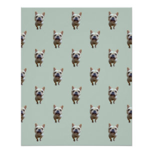 pattern_2_french bulldog_2 glänzendes Poster