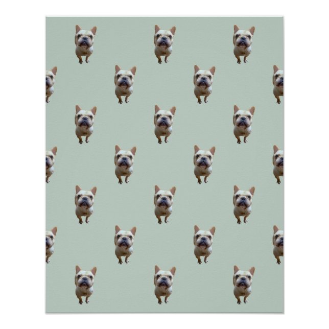 pattern_2_french bulldog_2 glänzendes Poster (Vorderseite)