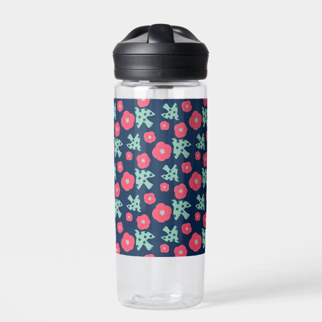 pattern_7_camellia und bird_1 trinkflasche (Vorderseite)
