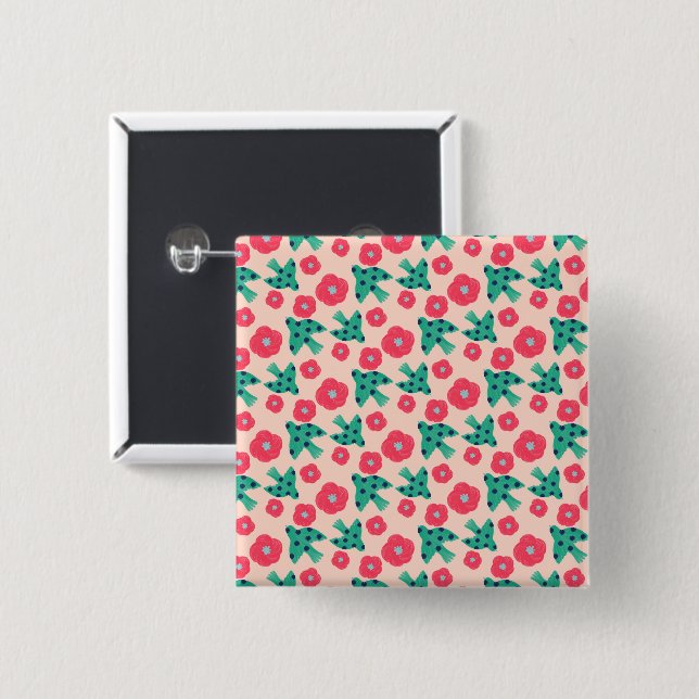 pattern_8_camellia und bird_2 button (Vorne & Hinten)