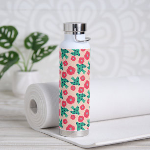 pattern_8_camellia und bird_2 trinkflasche