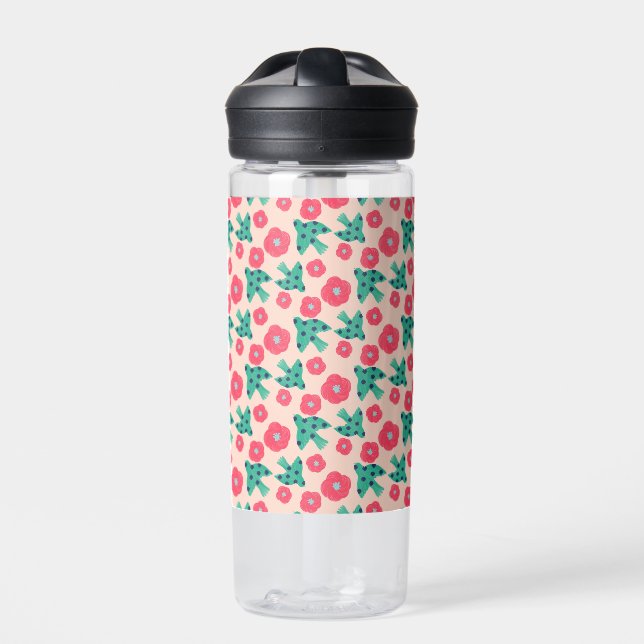 pattern_8_camellia und bird_2 trinkflasche (Vorderseite)