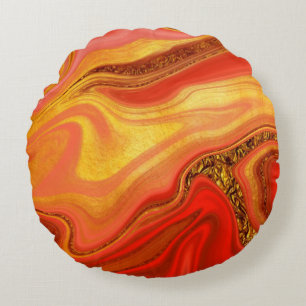 Pattern Abstract Marbled Rundes Kissen