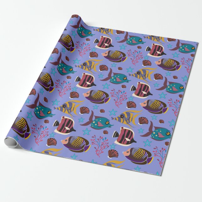 Pattern-Aquatic Ocean Underwater Geschenkpapier (Ungerollt)