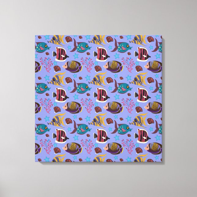 Pattern-Aquatic Ocean Underwater Leinwanddruck (Vorderseite)