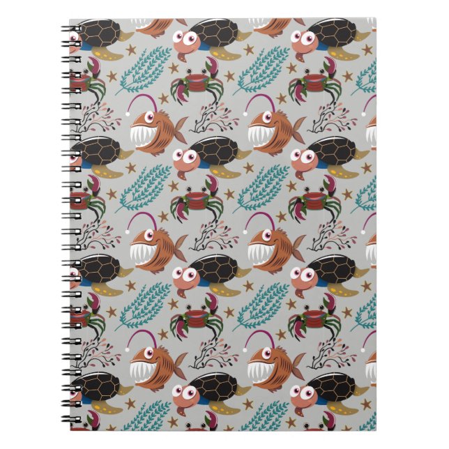 Pattern-Aquatic Ocean Underwater Notizblock (Vorderseite)