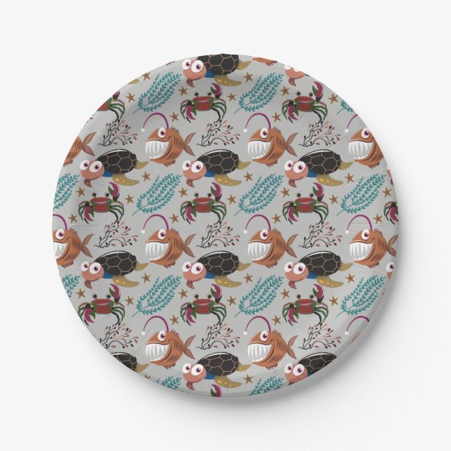 Pattern-Aquatic Ocean Underwater Pappteller (Vorderseite)
