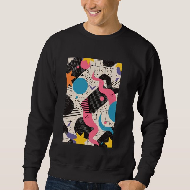 Pattern Art 80er Retrowave Theme Sweatshirt (Vorderseite)