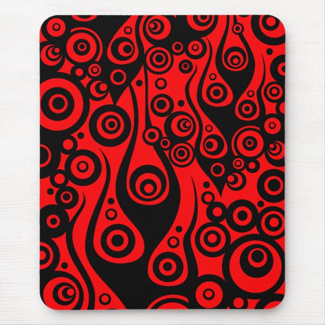 Pattern ARTs - Tattoo Circle Flammen | Feuer rot Mousepad (Vorne)