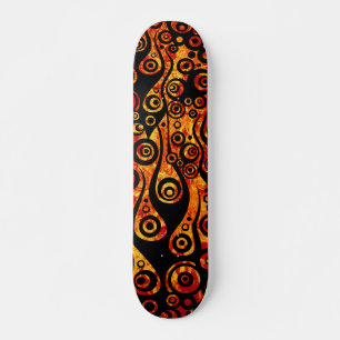 Pattern ARTs - Tattoo Circle Flammen Feuer rot Skateboard