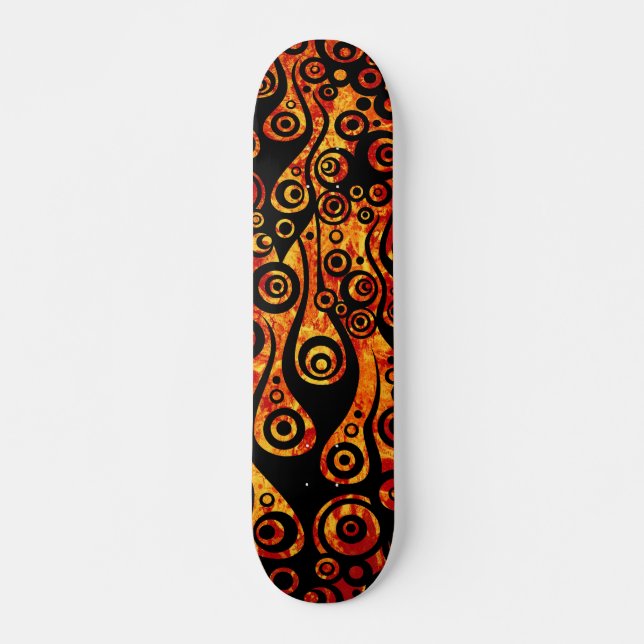 Pattern ARTs - Tattoo Circle Flammen | Feuer rot Skateboard (Vorne)