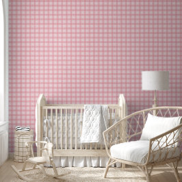 Pattern Baby Pink Karierte Karos Zimmerbüro Tapete
