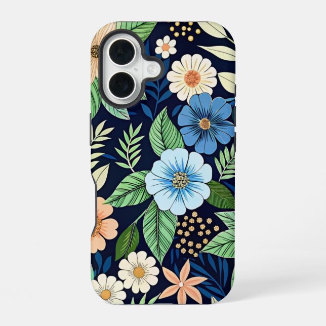 Pattern Beautiful wildflowers iPhone 16 Hülle (Rückseite)