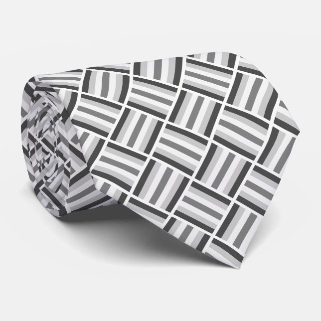 Pattern-Black and White-Square Krawatte (Gerollt)