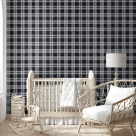 Pattern Black Gray Kariert Karos Zimmerbüro Tapete