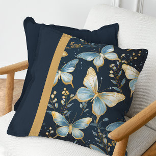 Pattern Blue Butterfly Throw Kissen
