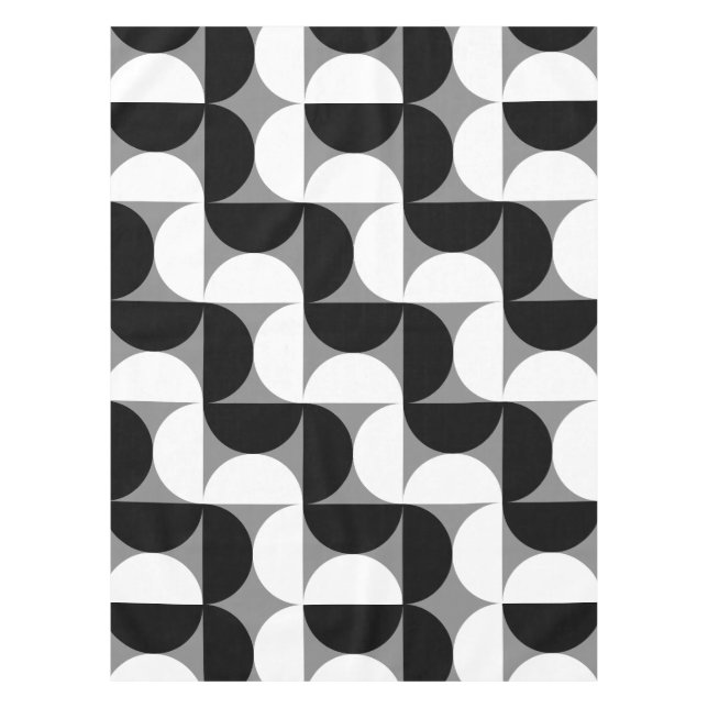 Pattern Bowls Schwarz-weiß Tischdecke (Vorderseite)